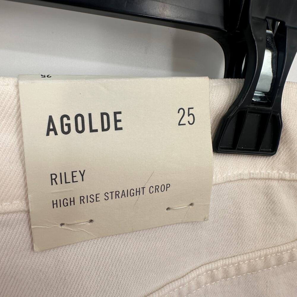 AGOLDE NWT Riley Crop Ankle Denim Jean in White Whip // 25 - Picture 10 of 13